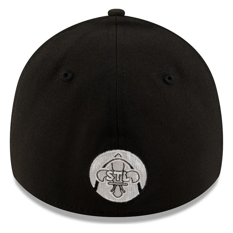 St. Louis Cardinals STL Black and White New Era 39THIRTY Stretch Fit Hat