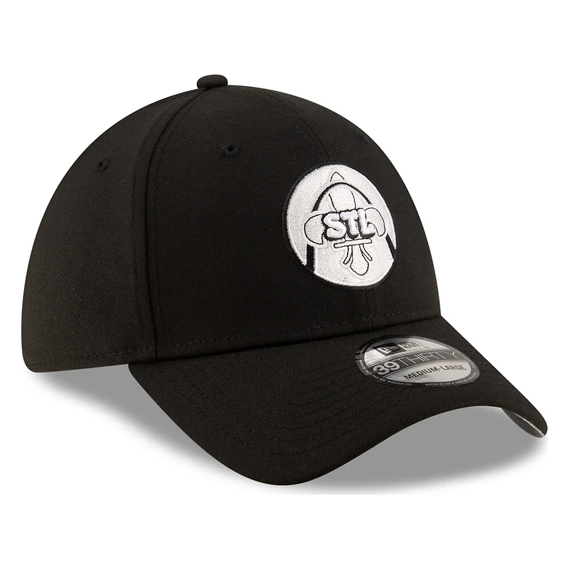 St. Louis Cardinals Black and White City Connect Circle Logo New Era 39THIRTY Stretch Fit Hat