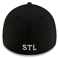St. Louis Cardinals Black and White City Connect Circle Logo New Era 39THIRTY Stretch Fit Hat