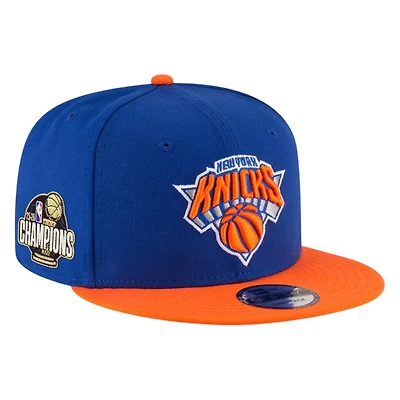 New York Knicks Royal Two Tone 2025-26 NBA Champions Patch New Era 9FIFTY Snapback Hat