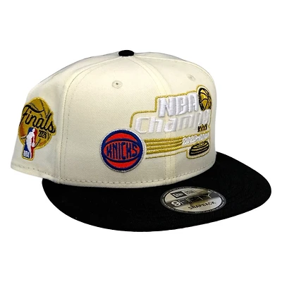 New York Knicks Chrome and Black Two Tone 2025-26 NBA Finals Patch New Era 9FIFTY Snapback Hat