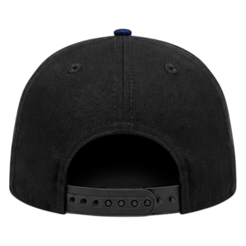 New York Knicks Black Wordmark Logo with Statue of Liberty Champs Patch New Era 9FIFTY A-Frame Snapback Hat