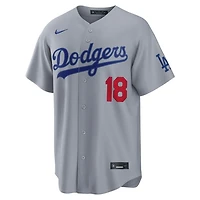Los Angeles Dodgers Yoshinobu Yamamoto Grey Road Alternate Nike Stadium Player Jersey