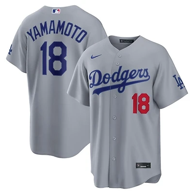 Los Angeles Dodgers Yoshinobu Yamamoto Grey Road Alternate Nike Stadium Player Jersey