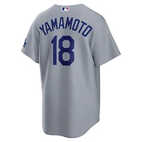 Los Angeles Dodgers Yoshinobu Yamamoto Grey Road Alternate Nike Stadium Player Jersey