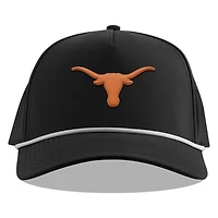 Texas Longhorns Black Branded Bills White Curved 5 Panel Rope Snapback Hat