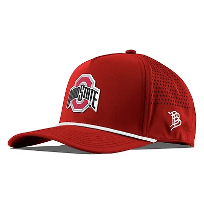 Ohio State Buckeyes Red Branded Bills White Curved 5 Panel Rope Snapback Hat
