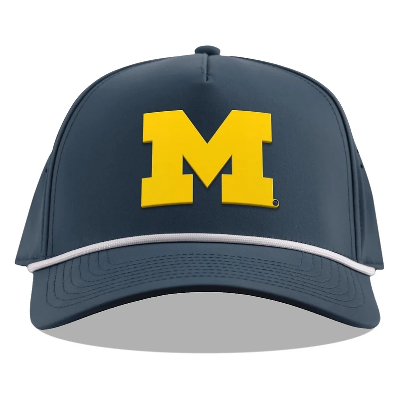 Michigan Wolverines Navy Branded Bills White Curved 5 Panel Rope Snapback Hat