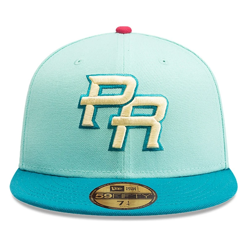 Puerto Rico Turquoise Two Tone Flag Patch New Era 59FIFTY Fitted Hat