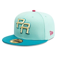 Puerto Rico Turquoise Two Tone Flag Patch New Era 59FIFTY Fitted Hat