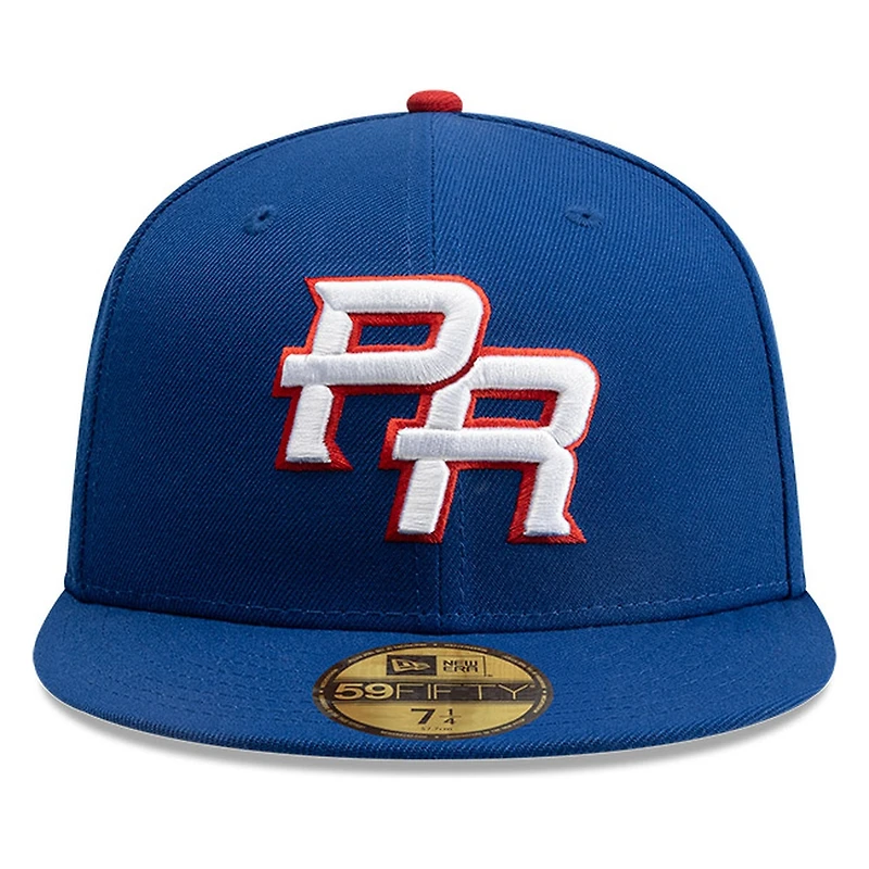 Puerto Rico Royal Blue Flag Patch FBPR Batterman New Era 59FIFTY Fitted Hat