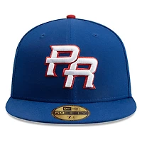 Puerto Rico Royal Blue Flag Patch FBPR Batterman New Era 59FIFTY Fitted Hat