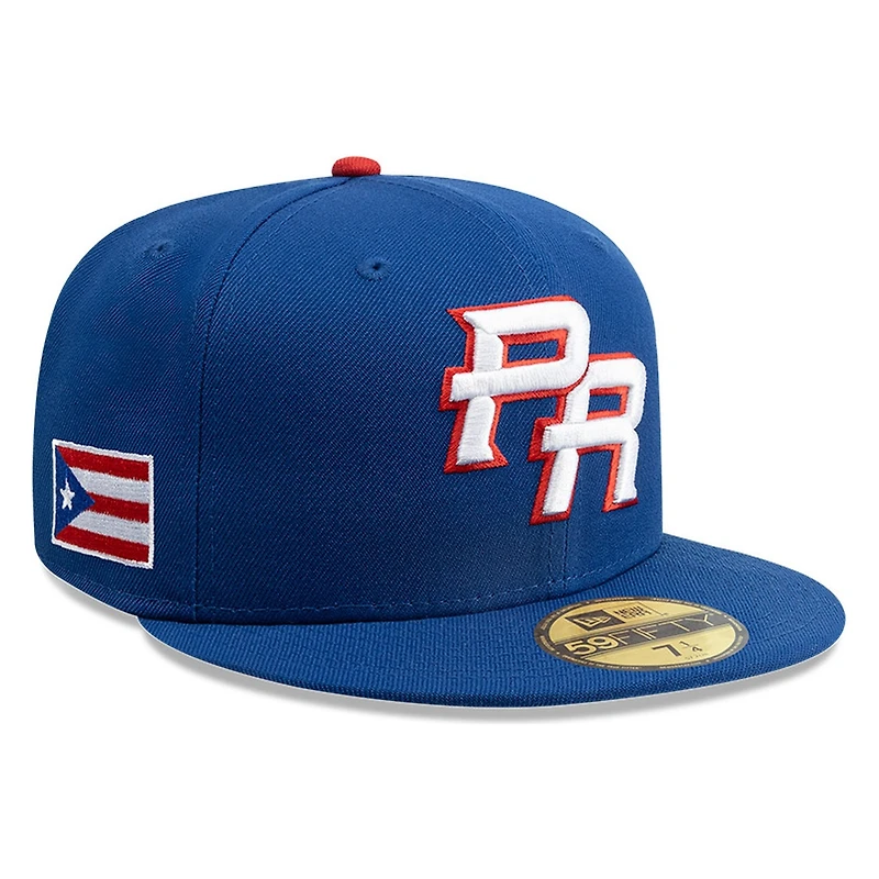 Puerto Rico Royal Blue Flag Patch FBPR Batterman New Era 59FIFTY Fitted Hat