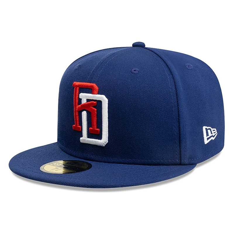 Dominican Republic Navy Red White Logo Flag Patch New Era 59FIFTY Fitted Hat