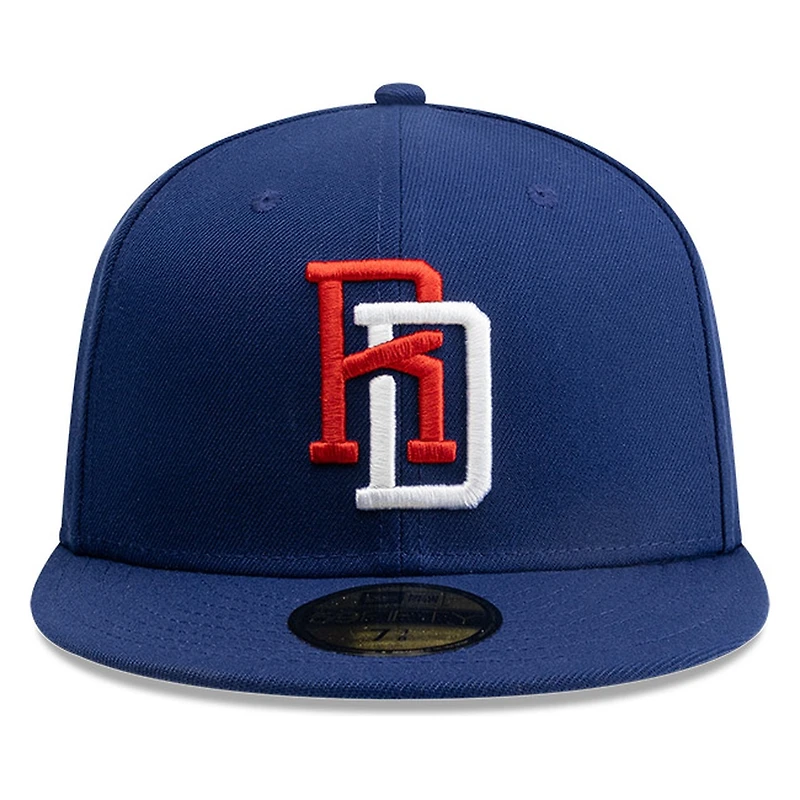 Dominican Republic Navy Red White Logo Flag Patch New Era 59FIFTY Fitted Hat