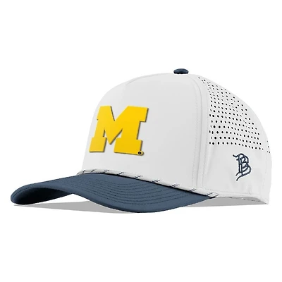 Michigan Wolverines White Branded Bills Navy Curved 5 Panel Rope Snapback Hat