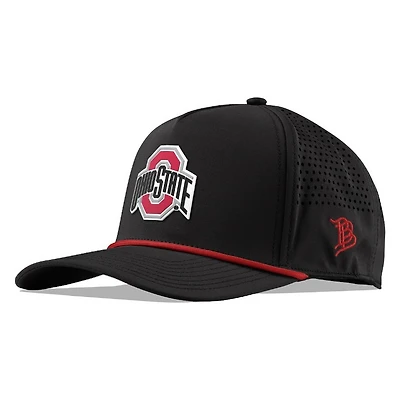 Ohio State Buckeyes Black Branded Bills Red Curved 5 Panel Rope Snapback Hat