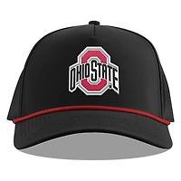Ohio State Buckeyes Black Branded Bills Red Curved 5 Panel Rope Snapback Hat