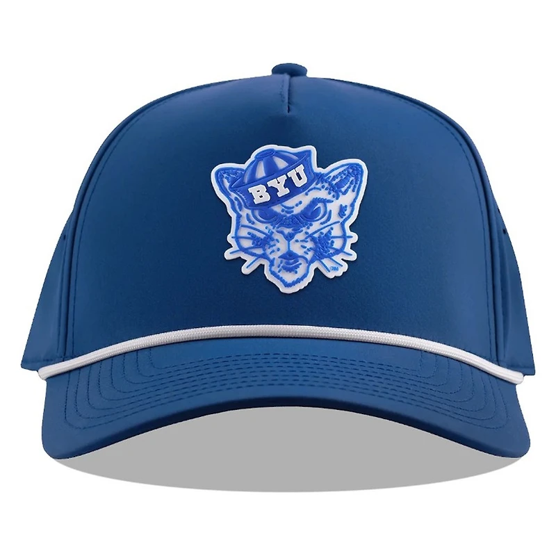 BYU Cougars Royal Branded Bills White Curved 5 Panel Rope Snapback Hat