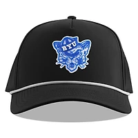 BYU Cougars Black Branded Bills White Curved 5 Panel Rope Snapback Hat