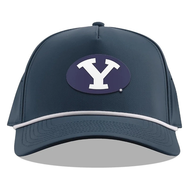 BYU Cougars Navy Branded Bills White Curved 5 Panel Rope Snapback Hat