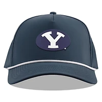 BYU Cougars Navy Branded Bills White Curved 5 Panel Rope Snapback Hat