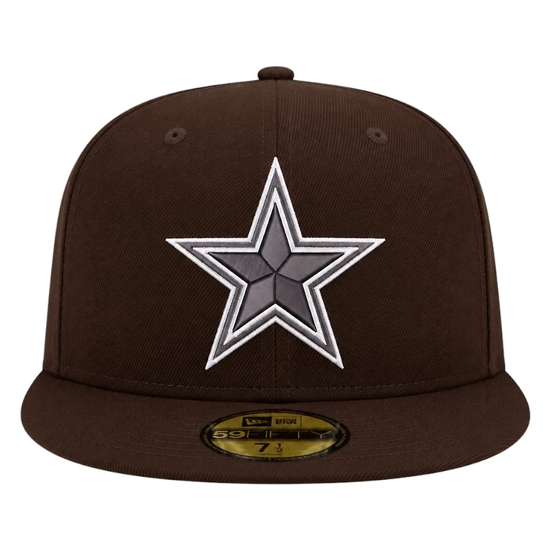 Dallas Cowboys Burntwood Brown Basic NFL New Era 59FIFTY Fitted Hat