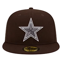 Dallas Cowboys Burntwood Brown Basic NFL New Era 59FIFTY Fitted Hat