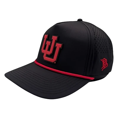 Utah Utes Black Branded Bills Red Curved 5 Panel Rope Snapback Hat