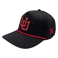 Utah Utes Black Branded Bills Red Curved 5 Panel Rope Snapback Hat