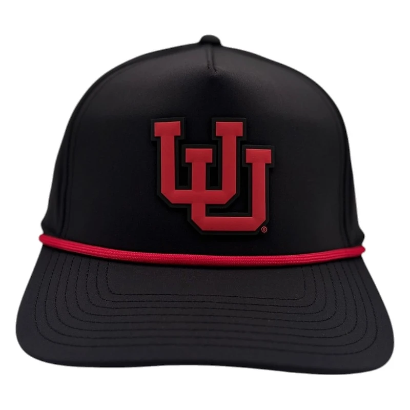 Utah Utes Black Branded Bills Red Curved 5 Panel Rope Snapback Hat