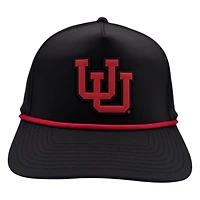 Utah Utes Black Branded Bills Red Curved 5 Panel Rope Snapback Hat