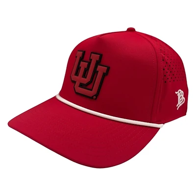 Utah Utes Red Branded Bills White Curved 5 Panel Rope Snapback Hat