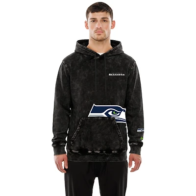 Seattle Seahawks Black Acid Wash New Era Hoodie