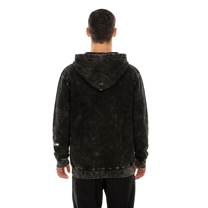 Seattle Seahawks Black Acid Wash New Era Hoodie