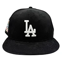 Los Angeles Dodgers Black Corduroy 100th Anniversary Patch New Era 59FIFTY Fitted Hat