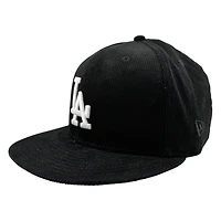 Los Angeles Dodgers Black Corduroy 100th Anniversary Patch New Era 59FIFTY Fitted Hat