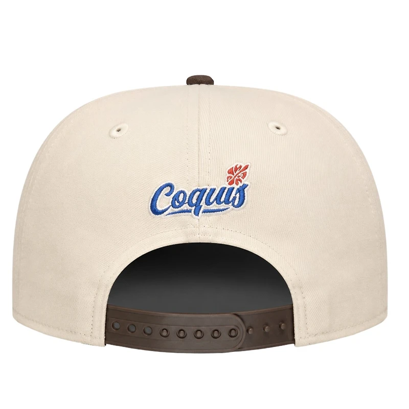 Lehigh Valley Coquis Chrome and Burnt Wood Puerto Rico Patch Coquis Back New Era 9FIFTY A-Frame Hat