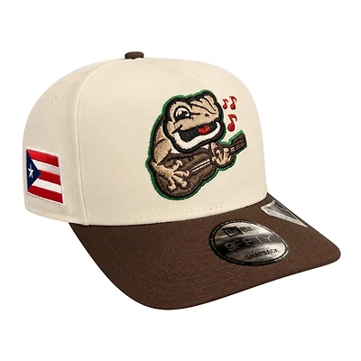 Lehigh Valley Coquis Chrome and Burnt Wood Puerto Rico Patch Coquis Back New Era 9FIFTY A-Frame Hat