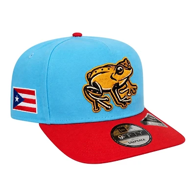 Lehigh Valley Coquis Doscientos Blue and Scarlet Puerto Rico Patch Coquis Back New Era 9FIFTY A-Frame Hat