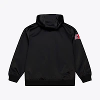 Oakland Raiders Black Walk the Tunnel Hooded Satin Bomber Full-Zip Jacket