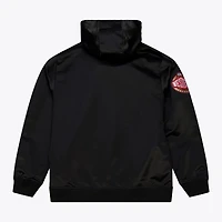 Los Angeles Lakers Black Walk the Tunnel Hooded Satin Bomber Full-Zip Jacket