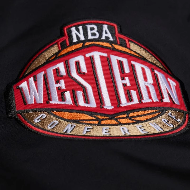 Los Angeles Lakers Black Walk the Tunnel Hooded Satin Bomber Full-Zip Jacket