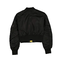 Women's Los Angeles Lakers Black and Gold Alpha Industries Cropped L-2B Bomber Jacket