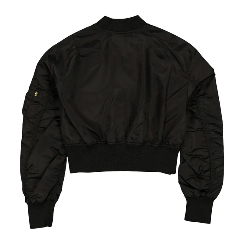 Women's San Francisco 49ers Black and Gold Alpha Industries Cropped L-2B Bomber Jacket