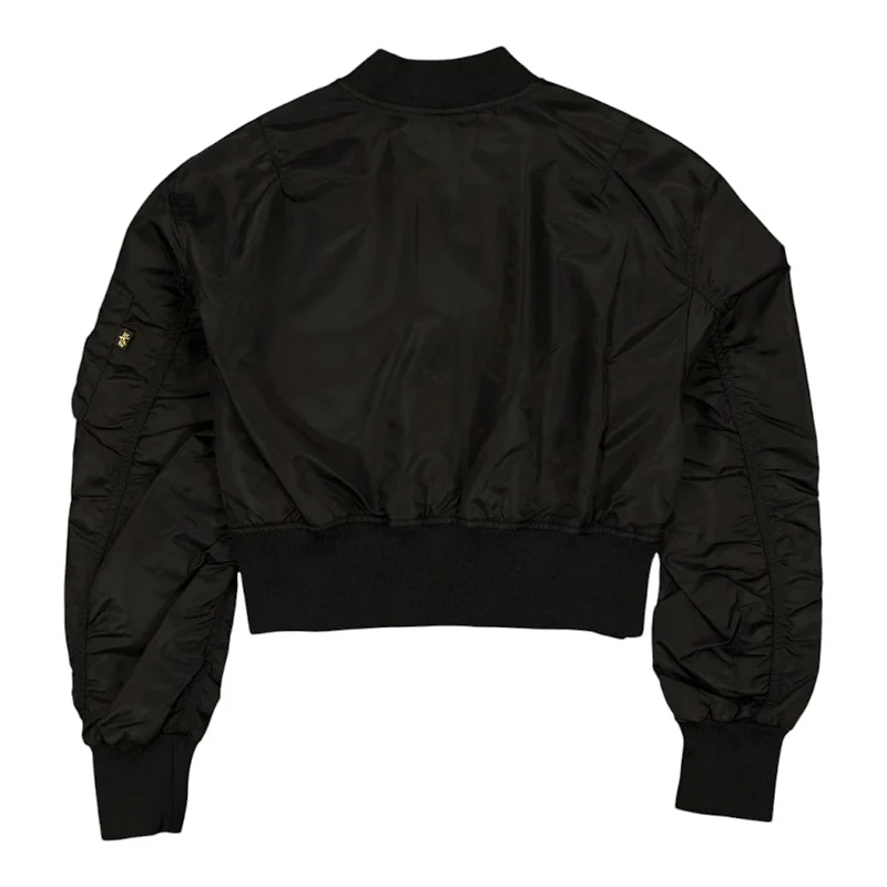 Women's Pittsburgh Steelers Black and Gold Alpha Industries Cropped L-2B Bomber Jacket