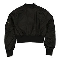Women's Pittsburgh Steelers Black and Gold Alpha Industries Cropped L-2B Bomber Jacket