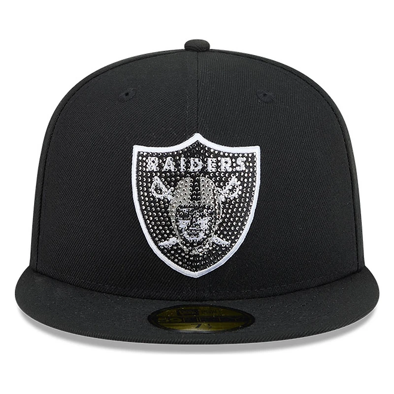 Las Vegas Raiders Black Rhinestone Logo New Era 59FIFTY Fitted Hat