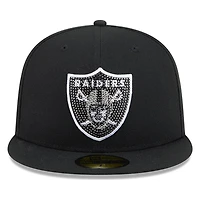 Las Vegas Raiders Black Rhinestone Logo New Era 59FIFTY Fitted Hat