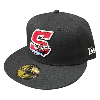 Stockton Ports Black with Boat Logo New Era 59FIFTY Fitted Hat